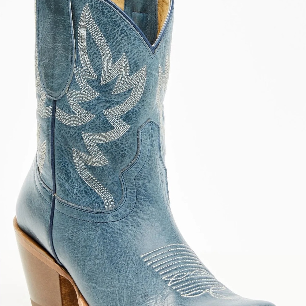 Navy Blue Western Booties